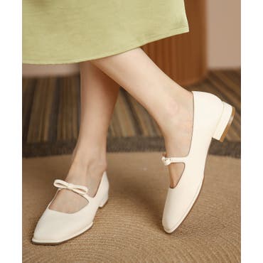 ノアールレーベル サイドカットフリンジローファー ライトベージュ L