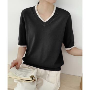 ワンショルニットビスチェレイヤードシャツ[品番：MKSW0026090