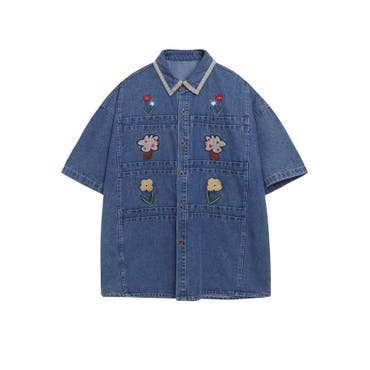 B.BALLSY brothers 花柄シャツとネイビ-デニムサイズL