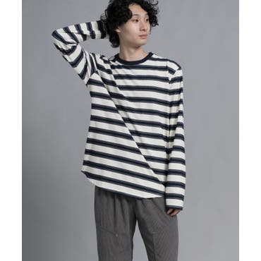 ◇先染めボーダーVネックロンT◇お兄系 Men s[品番：JG000002779