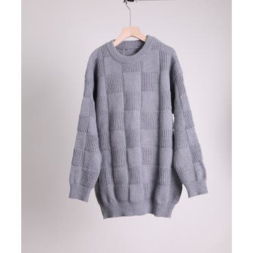 新作ユニセックス ワッフル生地ビッグシルエットスウェット