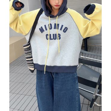 ililil イルイルイル フェイクレイヤードフリースボア天使パーカー