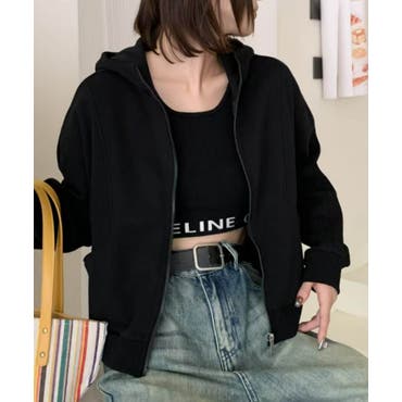 izBLACKサイドレースアップライダースジップパーカー 全1色