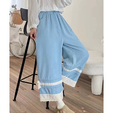 n'OrLABELドット柄サルエルデニムパンツ[品番：MITW0014290