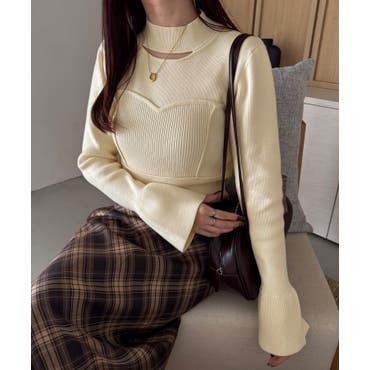 アームウォーマーセット ノースリーブニットトップス[品番