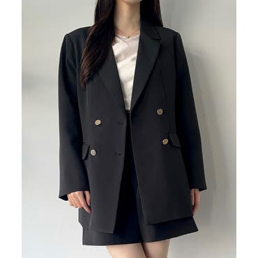 ラナテック メランジツイル ダブルジャケット 紺[品番