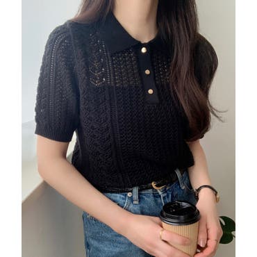 ラインストーン付きストレッチTシャツ[品番：GORW0008725