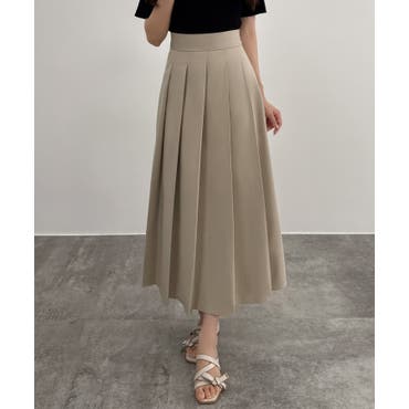 ふわっと上品なシルエットのAラインドレープスカート ミドル丈 ハイ