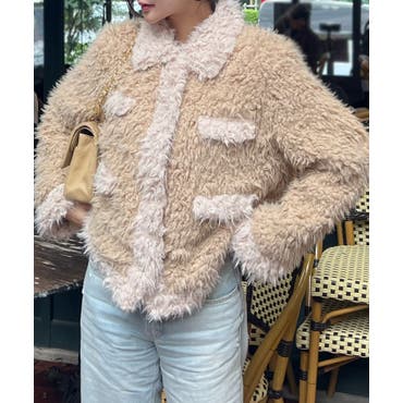フェイクファーW ZIPショートコート[品番：MKSW0062648]｜GYDA