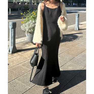 MAISON BREEZE】フリンジフェザーキャミソールワンピース キャミワン