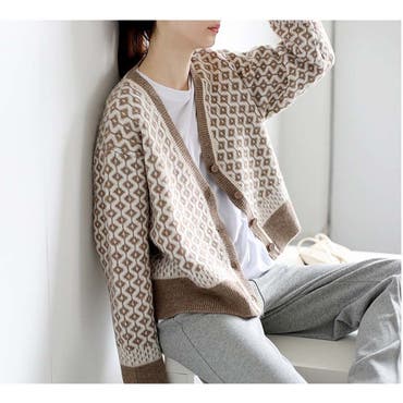 【売り切り御免！】 売れ筋✨】GYDA ニットカーディガン前開きベージュあったかい婦人服 トップス