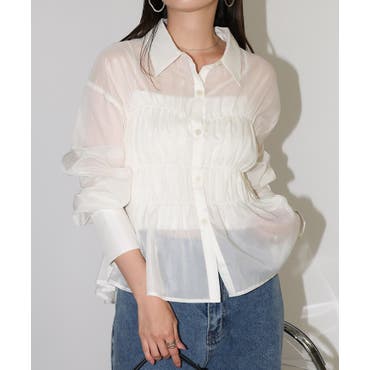 merry jenny シフォンレースルーズブラウス シフォンレースルーズブラウス[品番：MKSW0061876]｜merry jenny