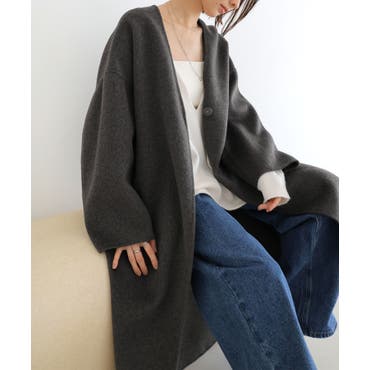 DECADE CLASSIC】マフラーロングウールコート[品番：XT000009710