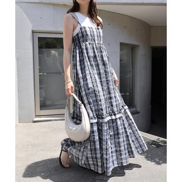 洗える ベルト付チェックワンピース[品番：LAVW0014189]｜CARA O