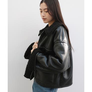 フェイクレザーボアブルゾン[品番：ABIW0000636]｜ABITOKYO （アビ