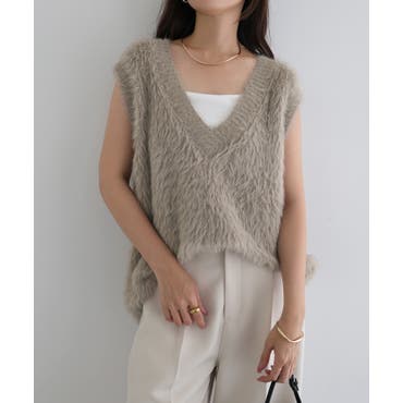 シャギーニットベスト[品番：LAVW0017204]｜LANVIN en Bleu