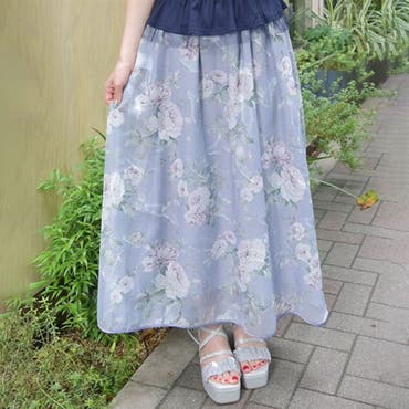 グラデチュール刺繍スカート[品番：IGAW0000362]｜axes femme