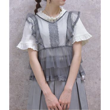 リボン付楊柳シフォンPO[品番：IGAW0002128]｜axes femme