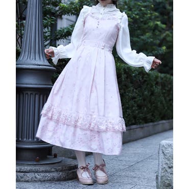 【お値下げ中】さえら　Akiakane ゴージャスなフリルお花飾り　ドレス割烹着 お値下げ中】さえら Akiakane ゴージャスなフリルお花飾り ドレス割烹