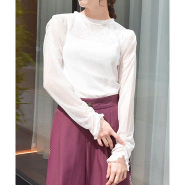 背中開きデザインがセクシー♪背中開きショート丈パンチング長袖