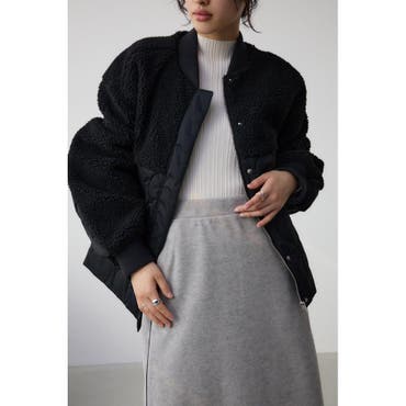 ツイードジャケット 黒 ノーカラージャケット[品番：JSFW0014242