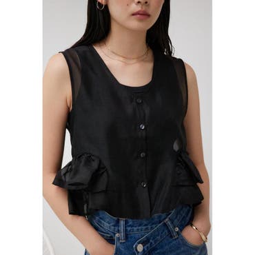 新品未使用AZUL moussy ビスチェ　ジップペプラムサイドドロストベスト AZUL BY MOUSSY | ジップペプラムサイドドロストベスト (ベスト