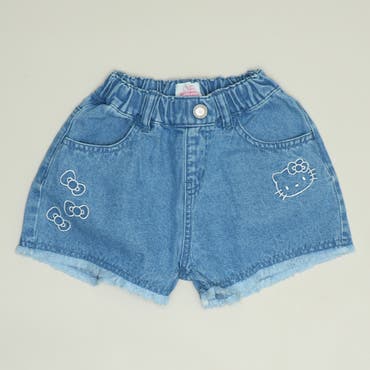 ハートと花がえらべる 刺繍 デニムショートパンツ[品番：VR000010416