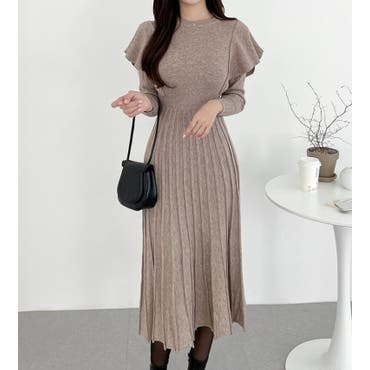 サイドプリーツワンピース ノースリーブ ロングワンピース[品番