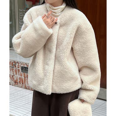 フェイクファーコート[品番：LAVW0018865]｜LANVIN en Bleu（ランバン