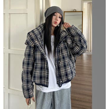 テーラードジャケット チェック柄春秋冬[品番：II000007458