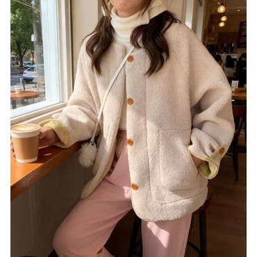 SETUP7】ツイードライク金ボタンジャケット KNF049[品番：TTMW0001900