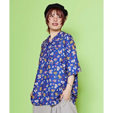 SALVAGE PUBLIC 花柄シャツ Lサイズ 花柄プリントシャツ メンズ トップス 長袖 柄シャツ 送料無料