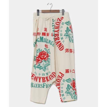 ビター系 クロップドパンツ メンズ花柄フラワー[品番