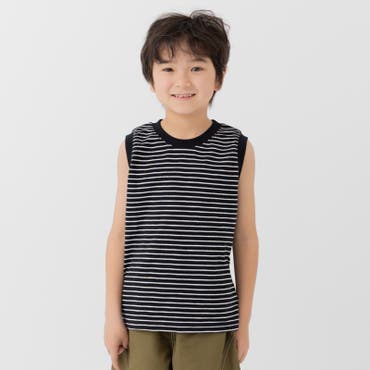 先染めボーダーボックスタンクトップ 子供服 キッズ[品番