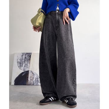 ワイドパンツ デニム デニムパンツ[品番：AMVW0000567]｜Belle Cie