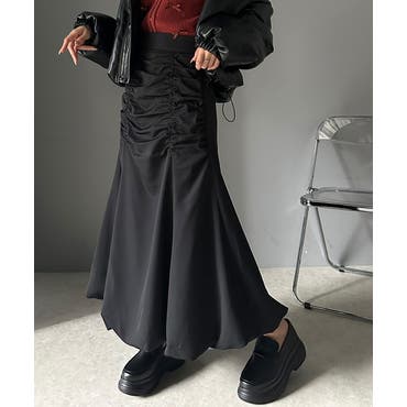 新発売 WEB限定】フェイクレザーロングスカート[品番：MKSW0056427 スカート