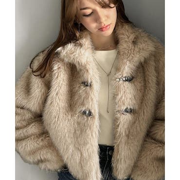 【最終値下げ】LOUNGEDRESS フェイクファーコート パル PAL 【Loungedress】フェイクファーコート （camel