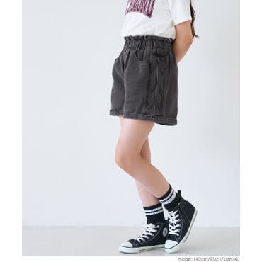 KIRIN ブラック ショートパンツ 38 派手新品タグあり人気デザイン 無地×フラッグチェック ショートパンツ[品番：CROW0000800