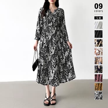 モノトーン花柄カシュクールワンピース[品番：MJNW0000868]｜me Jane