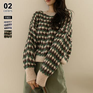 トップス ニット 花柄[品番：ZI000009001]｜IRADOWL（アイラ