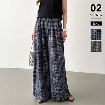 CHECK SEMI FLARE PANTS/チェックセミフレアパンツ[品番