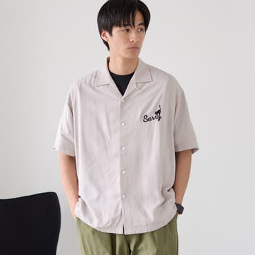 ワンポイント刺繍開襟シャツ[品番：PA000014267]｜coca（コカ