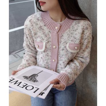 SAKURA刺繍ショートカーディガン[品番：IGAW0004621