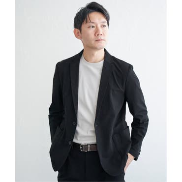 撥水防風 イタリアンカラーコート ホップサック黒[品番：TKQJ0024131