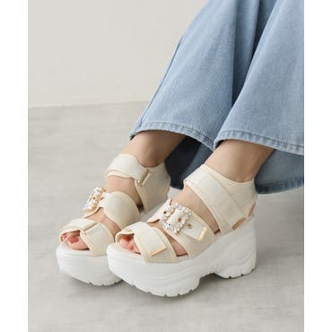 超軽量厚底 スタイルアップソール ベルクロ スポーツサンダル 7474