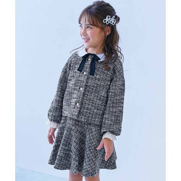 フォーマル ガールズノーカラー ツイードセットアップ[品番
