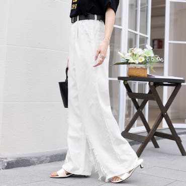 春ざれ八掛ワイドパンツ カヤ パンツ 「カヤ」春ざれ八掛ワイドパンツ レディース