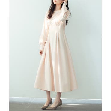 スカラップネック ワンピース 7分袖[品番：LGMW0005579]｜La