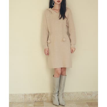 ニットワンピース 全3色 アシンメトリー[品番：JSFW0014627]｜JS