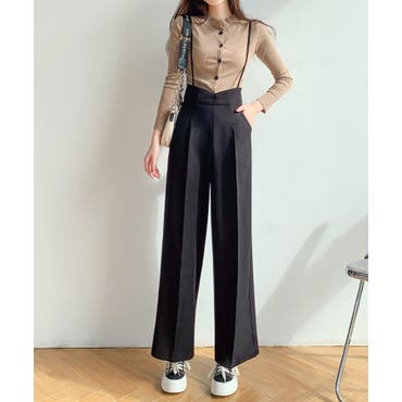 レディース オールインワン 肩紐 サロペット パンツ[品番